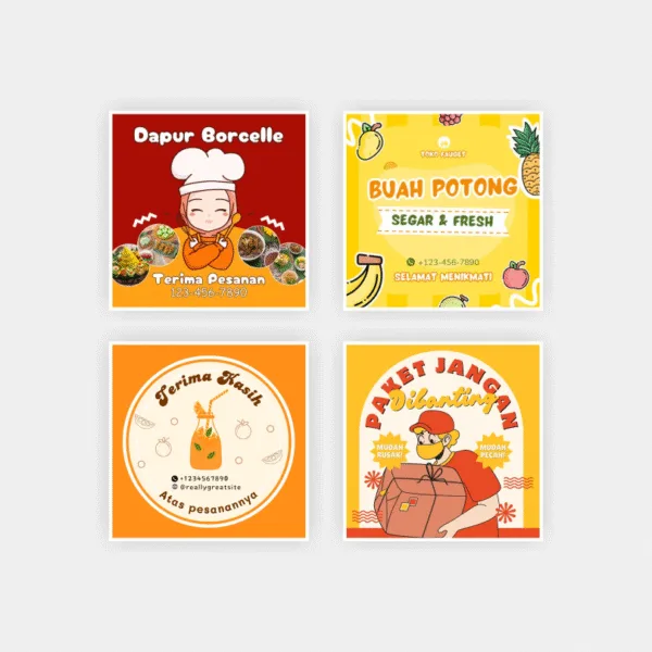 Stiker Label Kotak Besar Bahan Chromo