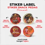 Stiker Label Snack Pedas Bahan Chromo - Gambar 2