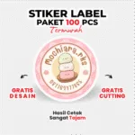 Stiker Label Paket 100 Pcs Bahan Chromo - Gambar 2